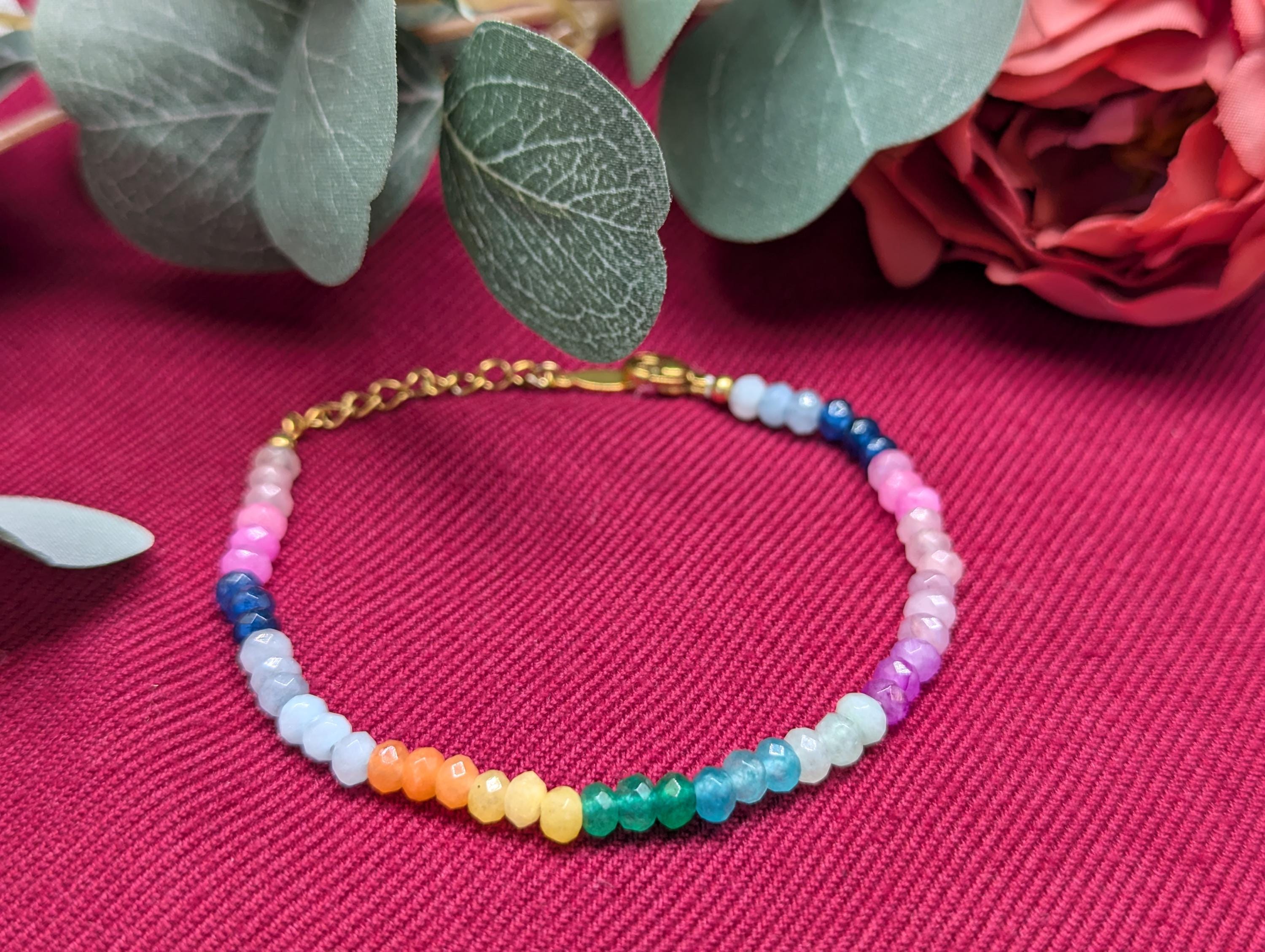 Armband für jeden Tag, Schmuckidee als Geburtstagsgeschenk für sie, Armband im Boho-Stil für jeden Tag, mehrfarbiges Armband, Geschenk für die Freundin