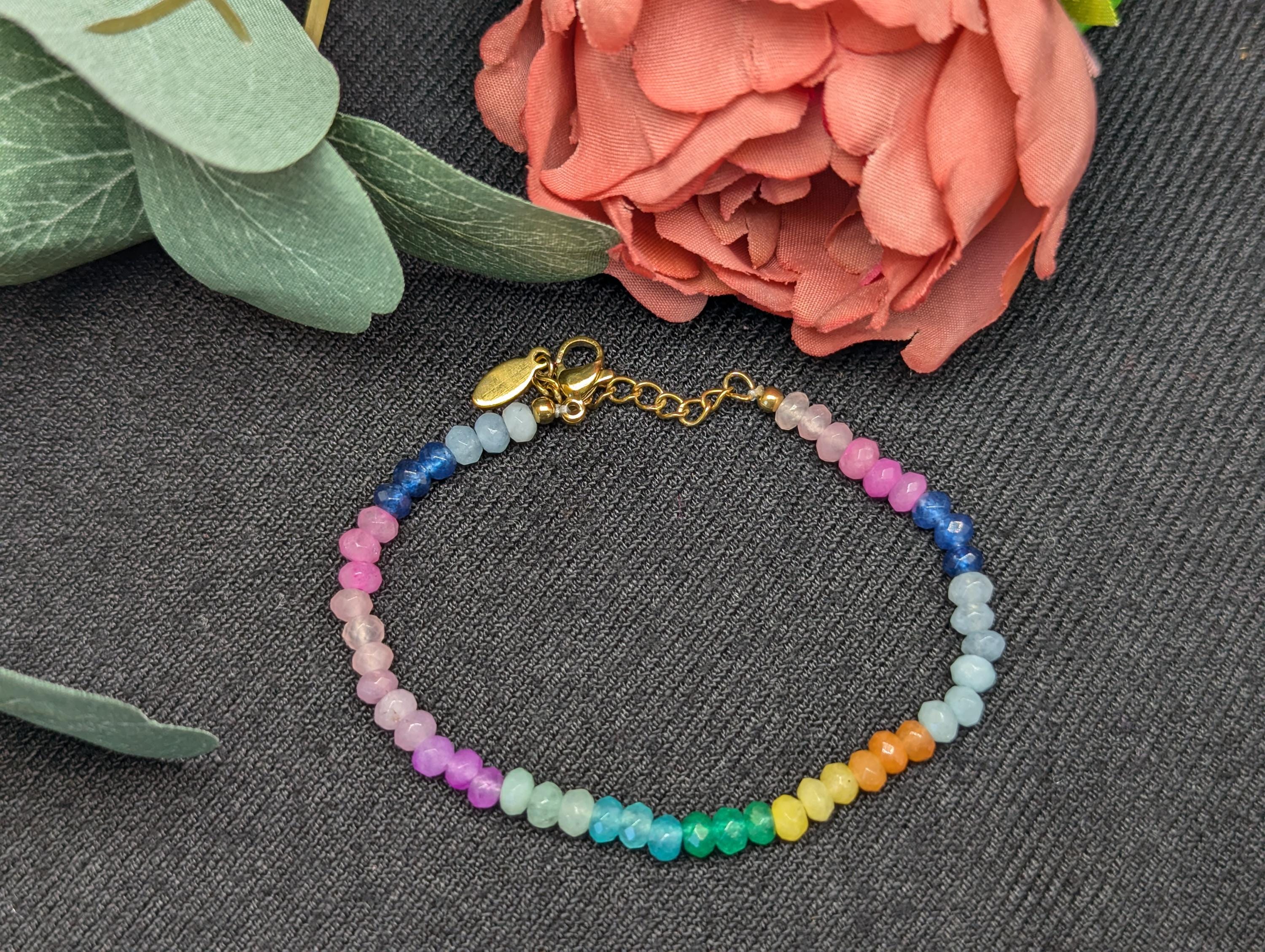 Armband für jeden Tag, Schmuckidee als Geburtstagsgeschenk für sie, Armband im Boho-Stil für jeden Tag, mehrfarbiges Armband, Geschenk für die Freundin