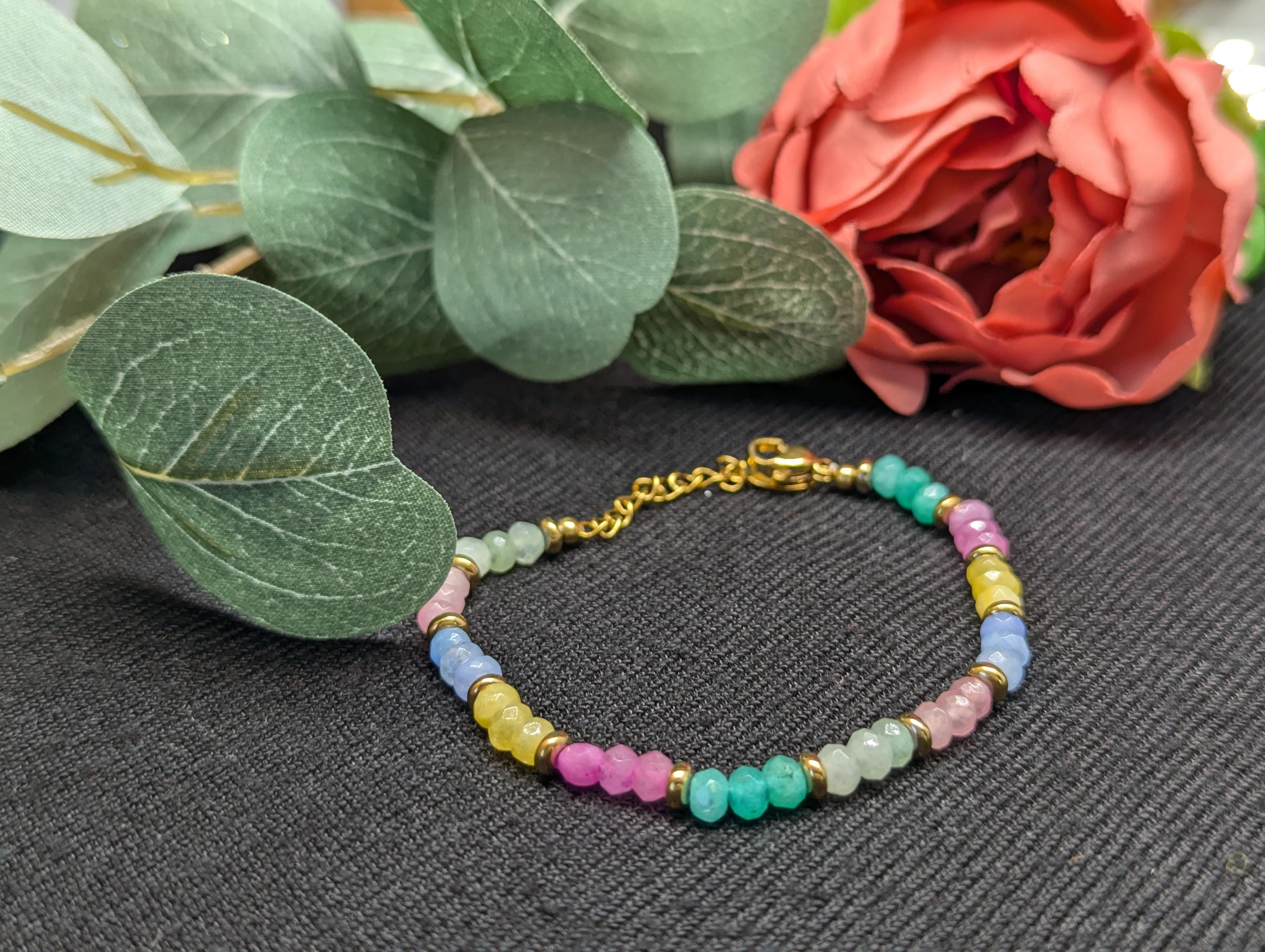Armband für jeden Tag, Schmuckidee als Geburtstagsgeschenk für sie, Armband im Boho-Stil für jeden Tag, Regenbogenarmband, Geschenk für die beste Freundin