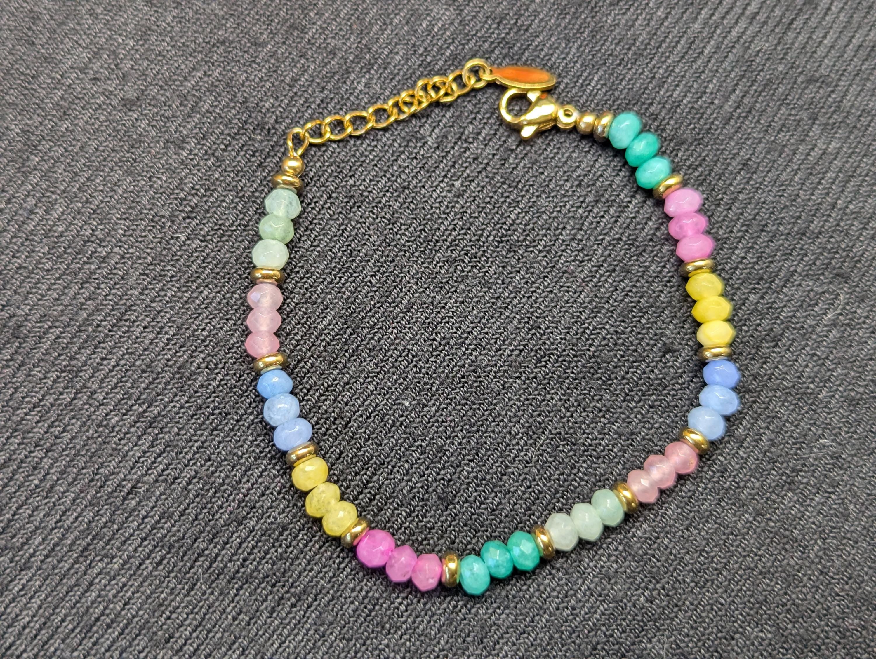 Armband für jeden Tag, Schmuckidee als Geburtstagsgeschenk für sie, Armband im Boho-Stil für jeden Tag, Regenbogenarmband, Geschenk für die beste Freundin