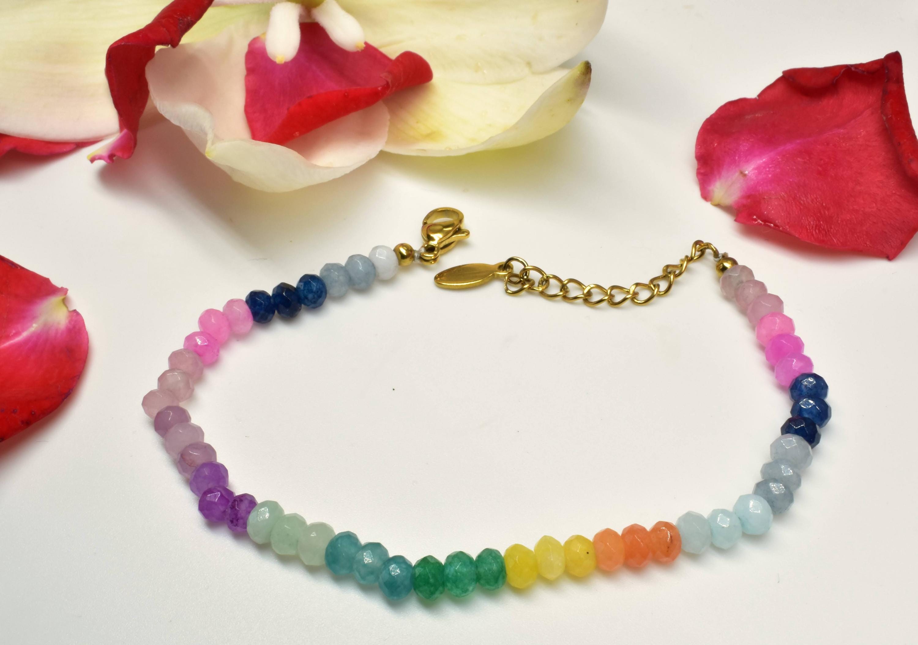 Armband für jeden Tag, Schmuckidee als Geburtstagsgeschenk für sie, Armband im Boho-Stil für jeden Tag, mehrfarbiges Armband, Geschenk für die Freundin