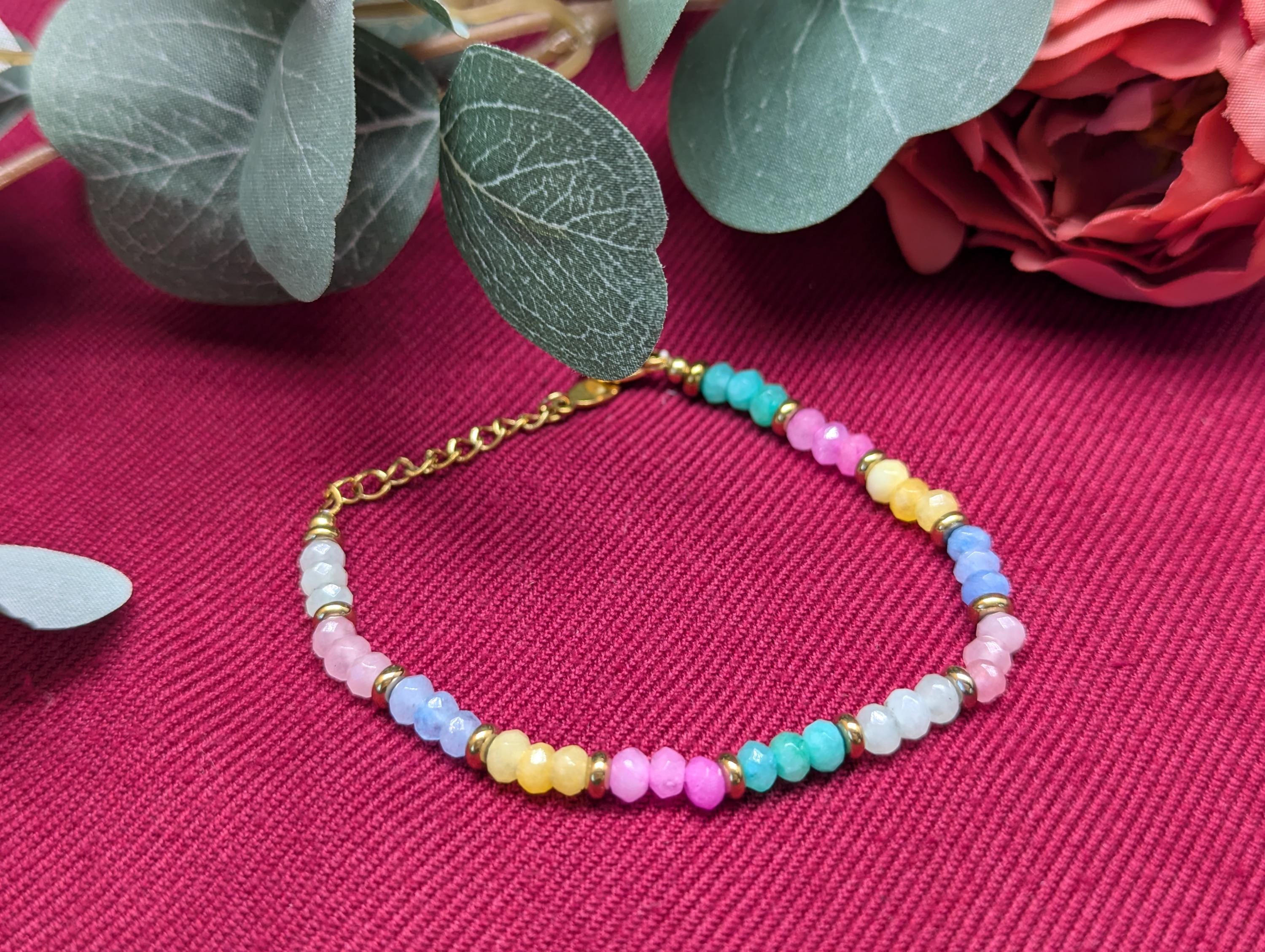 Armband für jeden Tag, Schmuckidee als Geburtstagsgeschenk für sie, Armband im Boho-Stil für jeden Tag, Regenbogenarmband, Geschenk für die beste Freundin