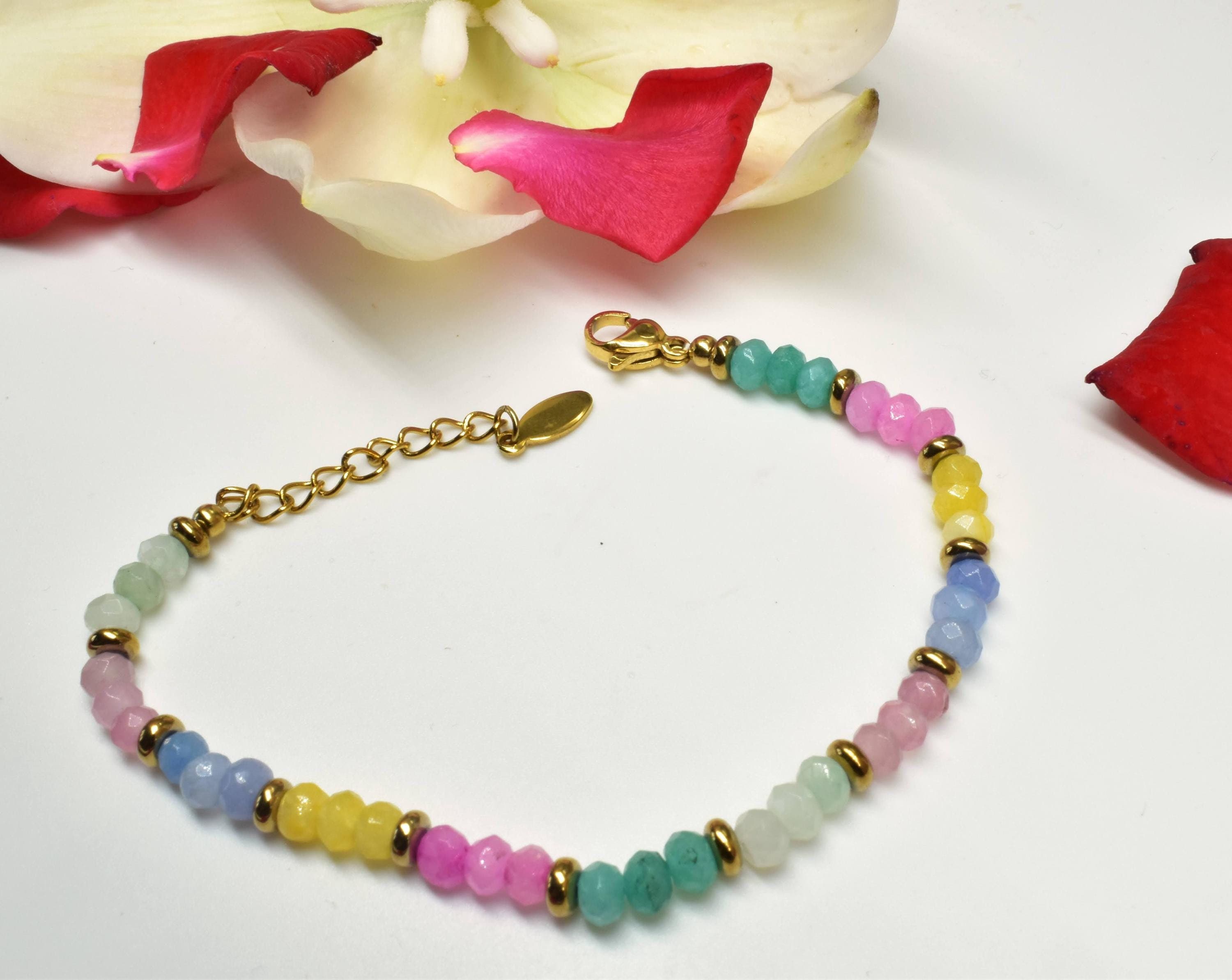 Armband für jeden Tag, Schmuckidee als Geburtstagsgeschenk für sie, Armband im Boho-Stil für jeden Tag, Regenbogenarmband, Geschenk für die beste Freundin