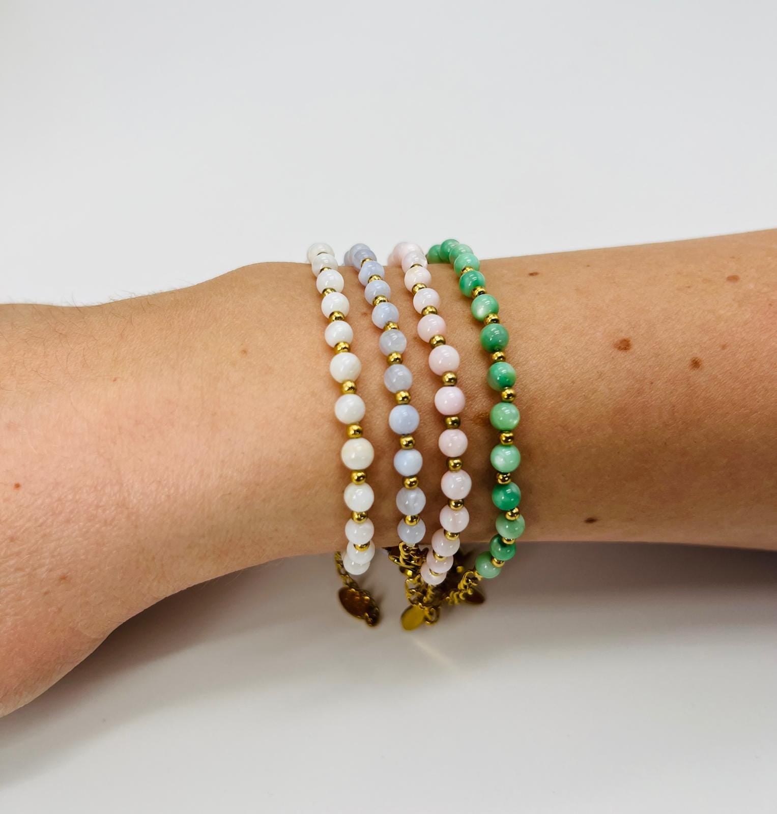 Armband für den Alltag, minimalistischer Schmuck, Geschenk für Sie, Perlenarmband, Stapelbares Armband zum Layering, Freundschaftsarmband, Geschenk für Sie