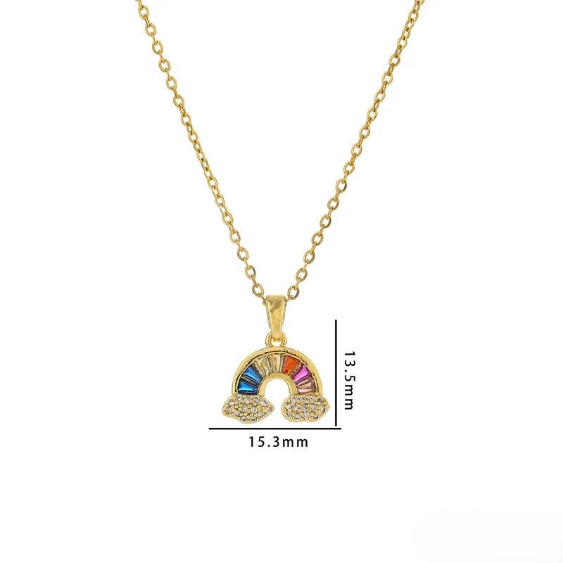Zierlicher Schmuck für jeden Tag, Halskette mit Regenbogen-Anhänger, Halskette für jeden Tag, Silberkette für die beste Freundin, Goldkette, Geschenk für Sie