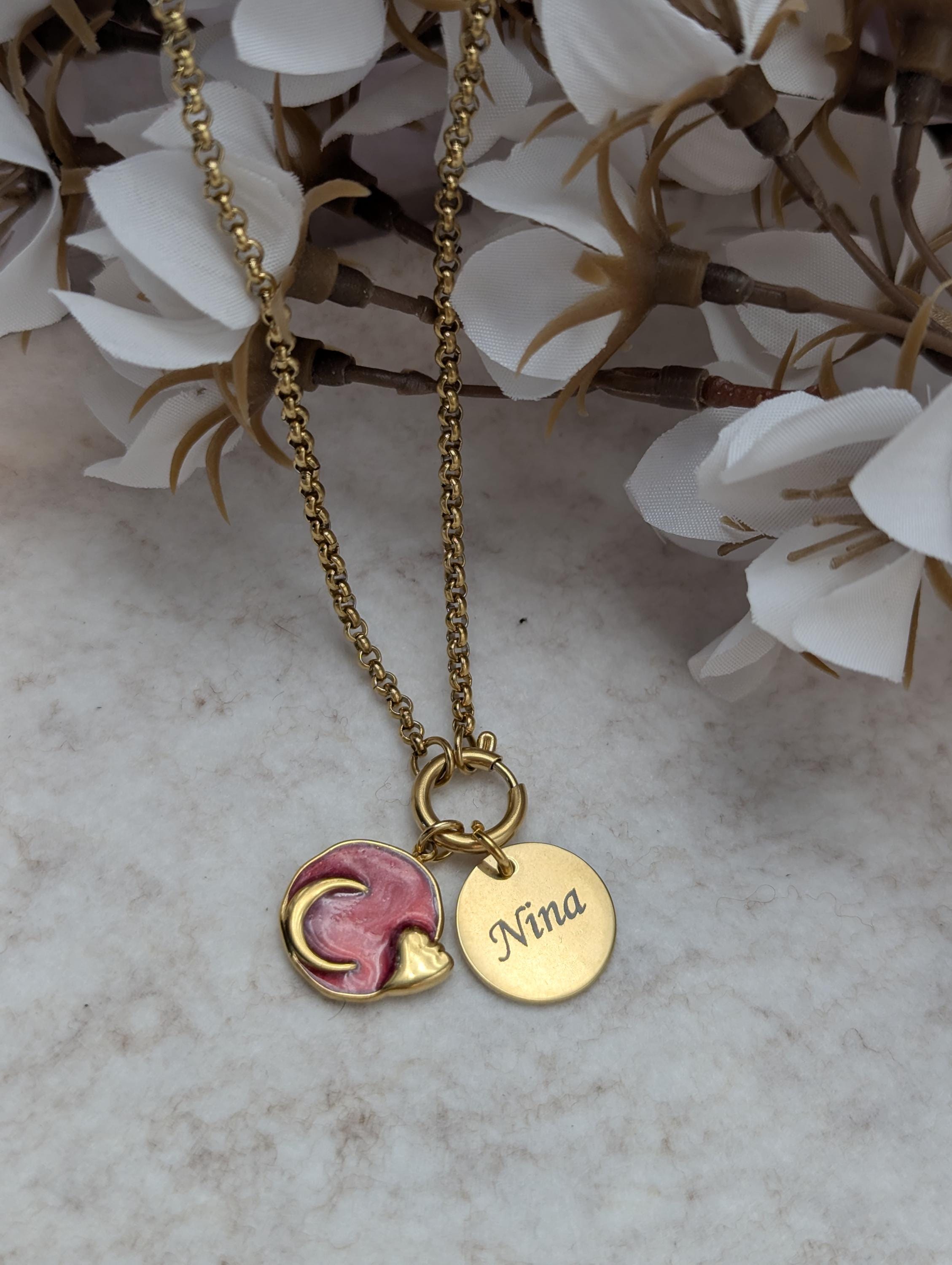 Personalisierter Schmuck für jeden Tag, Halskette mit eingraviertem Namen, individuelle trendige Charm-Halskette, personalisiertes Geschenk für die Frau, Geburtstagsgeschenk für Sie