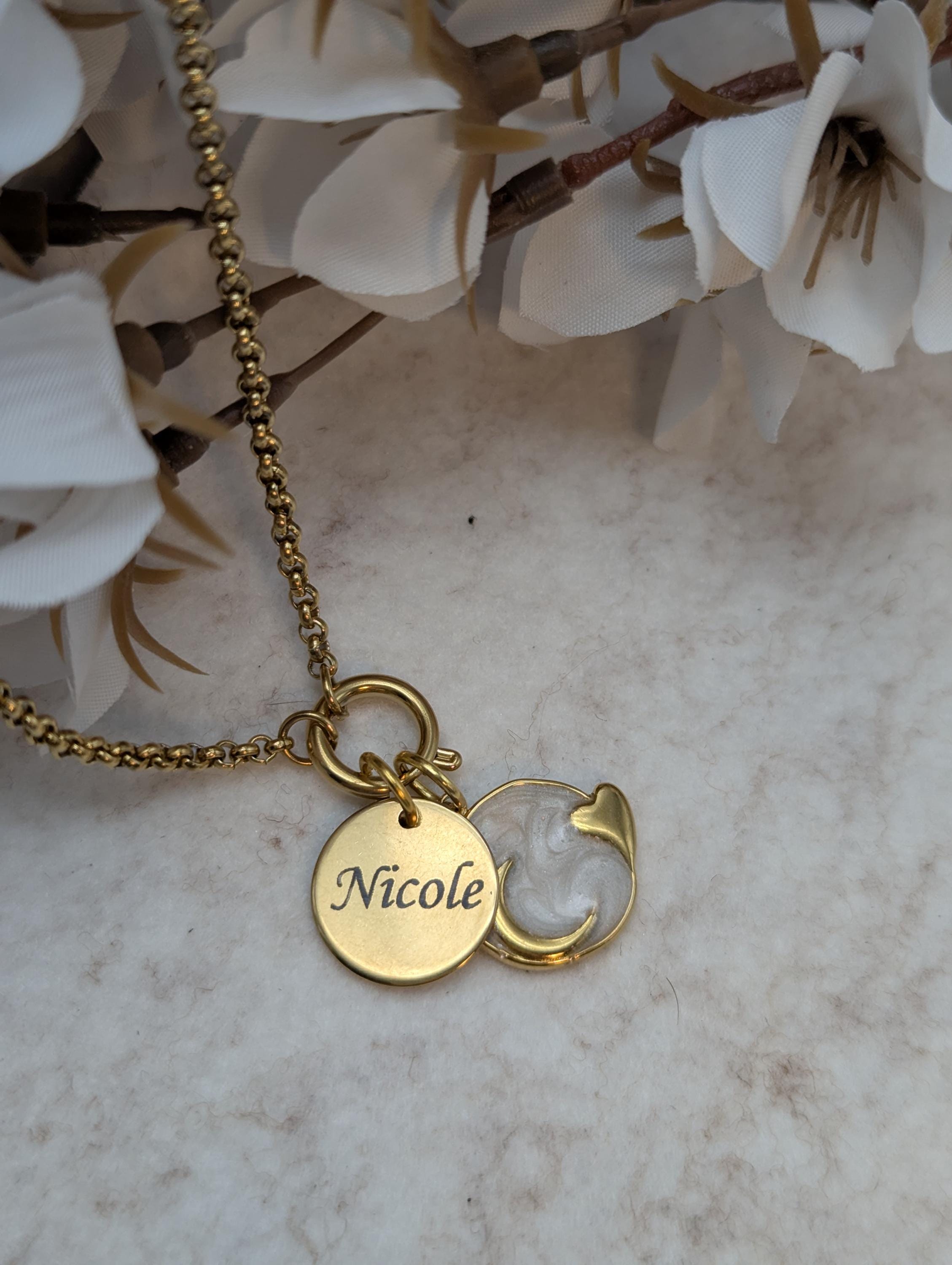 Personalisierter Schmuck für jeden Tag, Halskette mit eingraviertem Namen, individuelle trendige Charm-Halskette, personalisiertes Geschenk für die Frau, Geburtstagsgeschenk für Sie