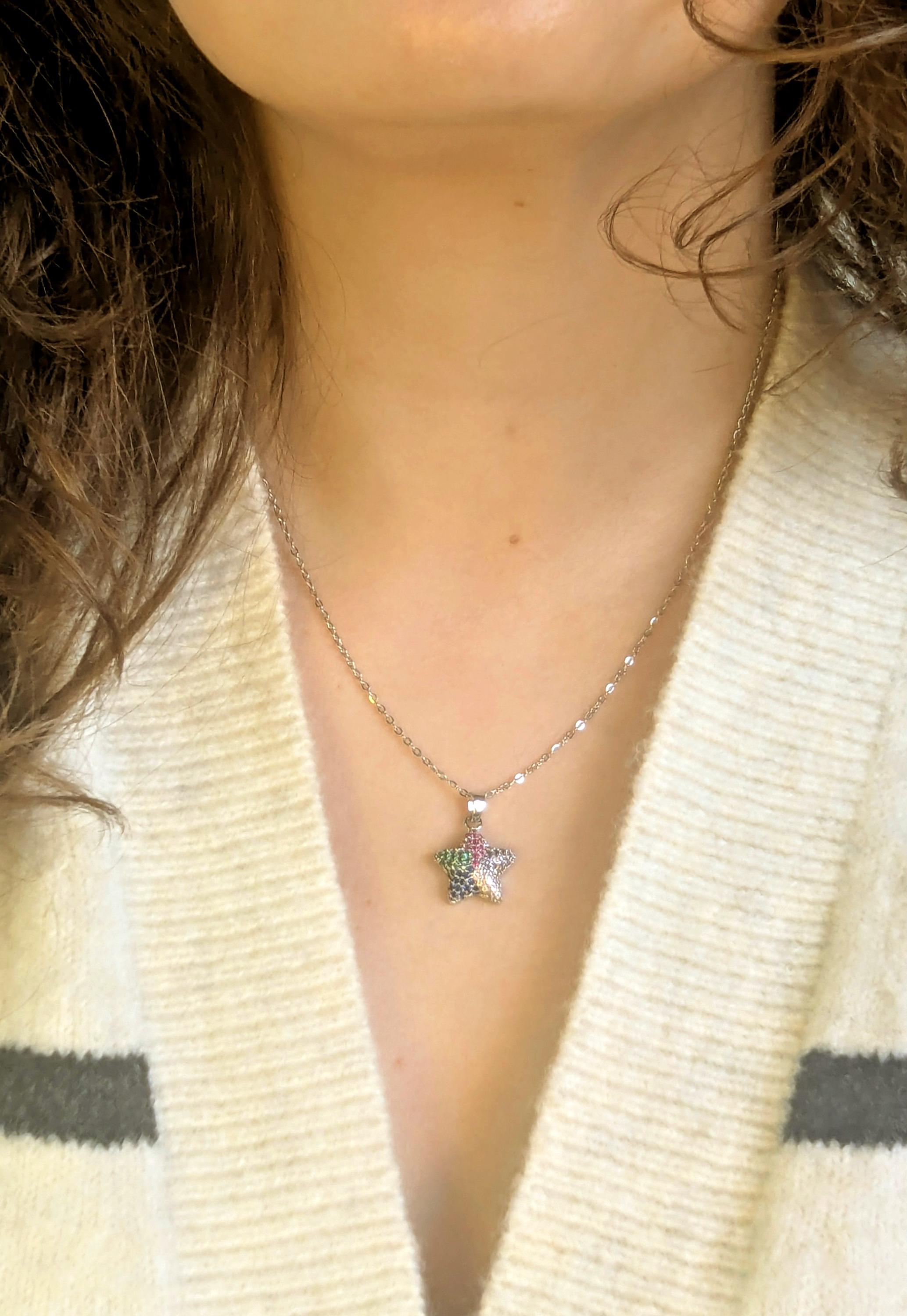 Zierlicher Schmuck für jeden Tag, Halskette mit Sternanhänger, Halskette für jeden Tag, Silberkette für die beste Freundin, Goldkette, Geschenk für Sie