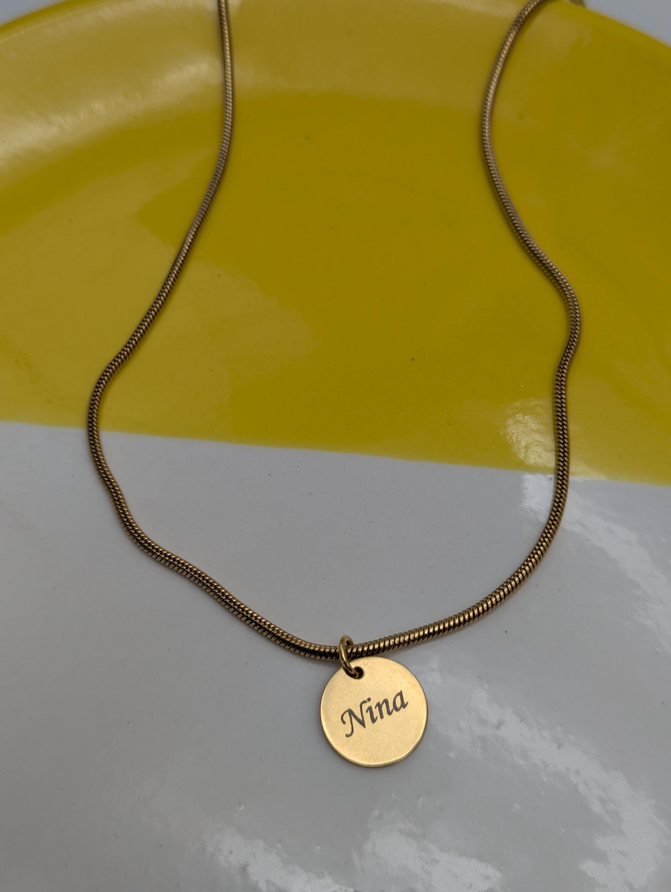 Personalisierter Schmuck für jeden Tag, Halskette für sie, Name des gravierten Schmucks als Geburtstagsgeschenk zum Jahrestag, individueller Monogramm-Anhänger