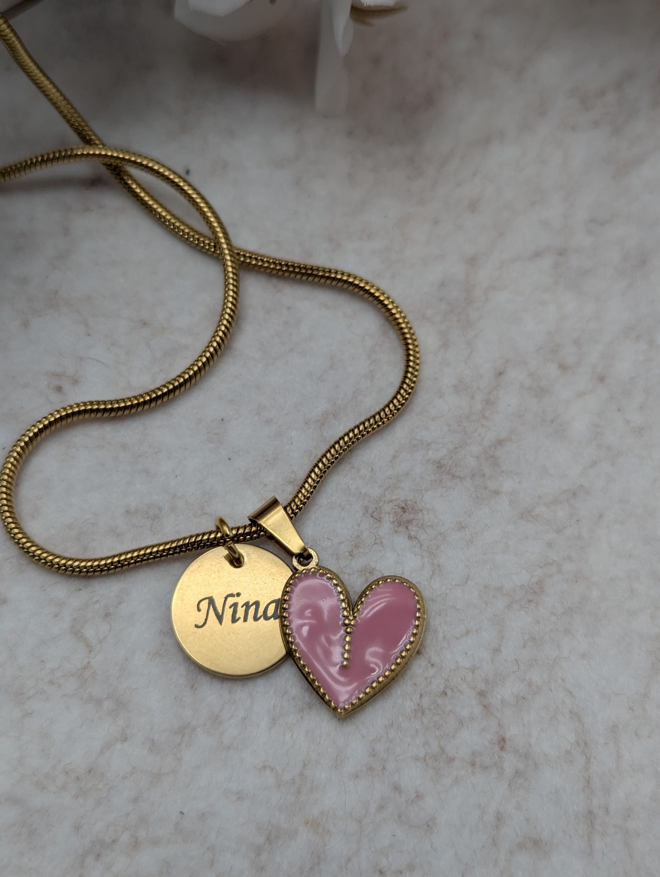 Personalisierter Schmuck für jeden Tag, Halskette für sie, Name des gravierten Schmucks als Geburtstagsgeschenk zum Jahrestag, individueller Monogramm-Anhänger