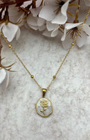 Minimalistischer Schmuck für jeden Tag Halskette mit Rosenanhänger Halskette für jeden Tag Blumenschmuck Idee für Goldkette Geschenk für Sie
