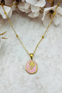 Minimalistischer Schmuck für jeden Tag Halskette mit Rosenanhänger Halskette für jeden Tag Blumenschmuck Idee für Goldkette Geschenk für Sie